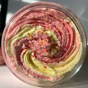 Strawberry lemon whipped sugar scrub